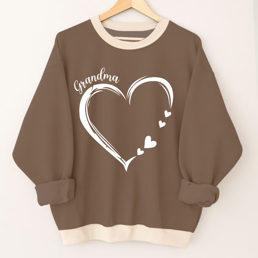 Personalized Grandma Heart Sweatshirt with Grandkids Names – Custom Family Gift