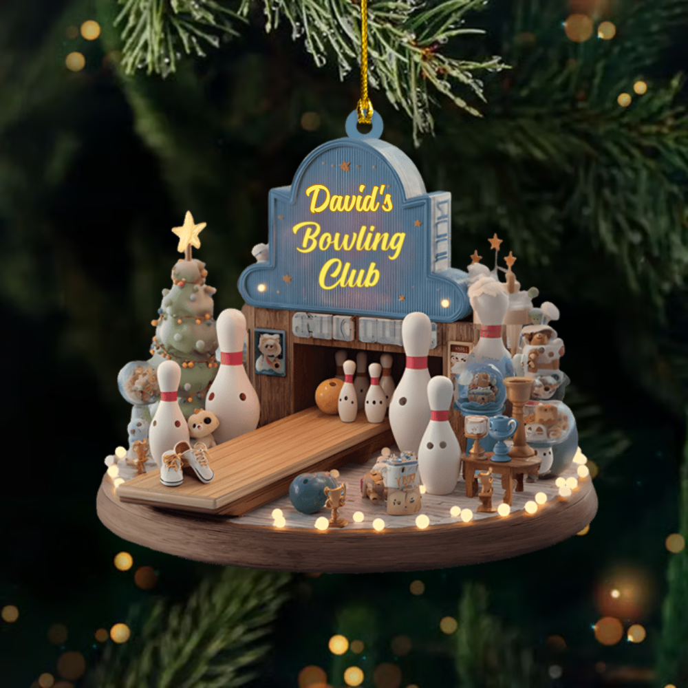 Personalized Bowling Ornament 2025 – Custom Name Bowling Club Christmas Ornament, Gift for Bowlers & Sports Fans Ornament