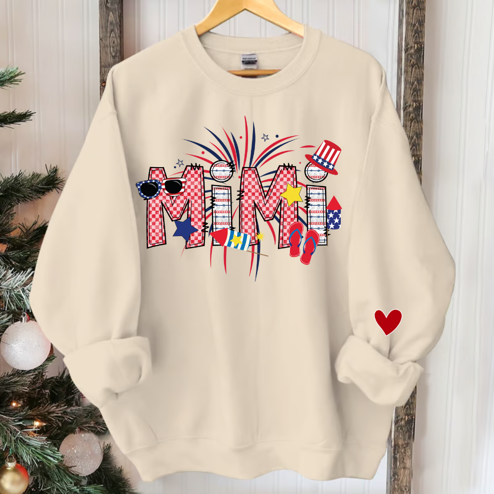 Personalized Mimi Nana Grandma And Kids Fireworks Best Gift New Year CTH01 Sweatshirt