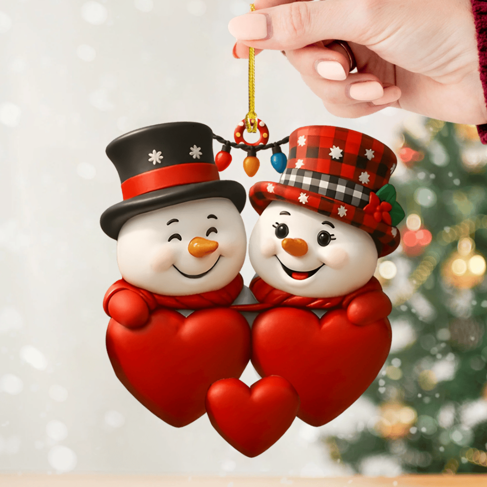Personalized Family Snowman Christmas Gift Ornament