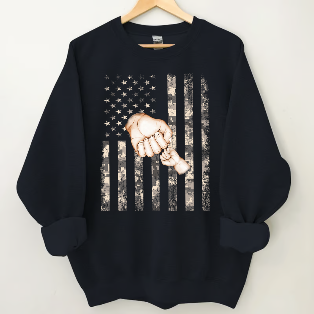 Personalized Papa Flag Army And Grandkids Sweatshirt