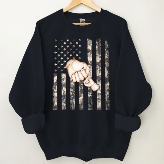Personalized Papa Flag Army And Grandkids Sweatshirt