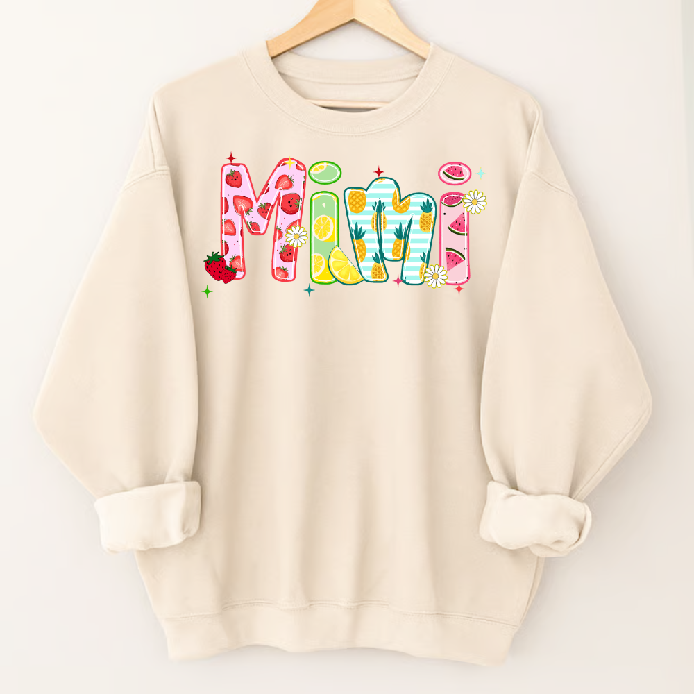 Comfort Colors® T-shirt Colorful Summer Mimi Nana Grandma and Grandkids Custom Name Preppy Beach