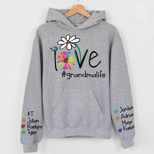 Personalized Love Grandma Life Flower CTH01 Hoodie