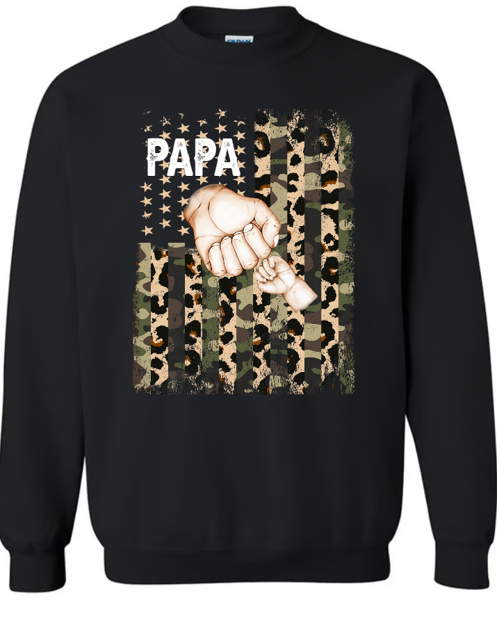 Personalized American Flag Shirt Grandpa And Kid Fist Bump Custom Dad Grandpa