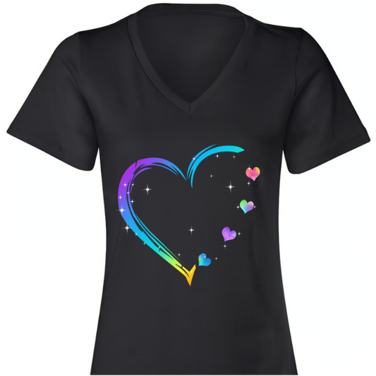 Grandma And Grandkids Hearts Paint Splatter T-Shirt