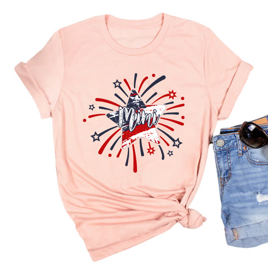 Personalized Mimi Firework America Flag Classic Canvas