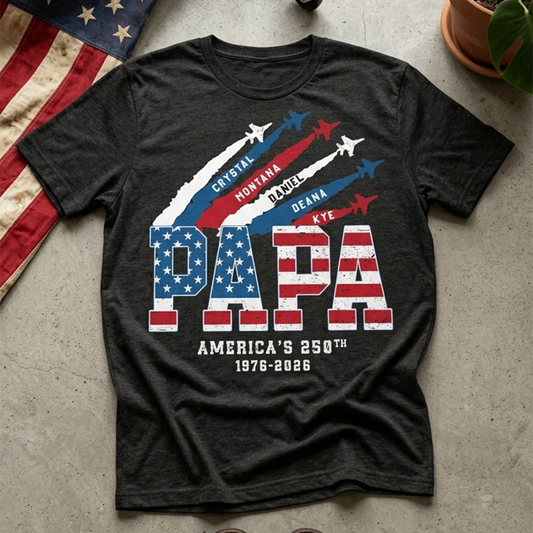 American Papa and Grandkids Father's Day Gift America USA 250th Comfort Colors® T-shirt