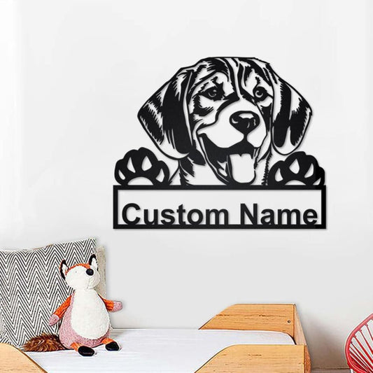 Personalized Beagle Dog Cut Metal Sign, Dog Lover Metal Wall Art, Laser Cut Metal Signs Beagle Dog