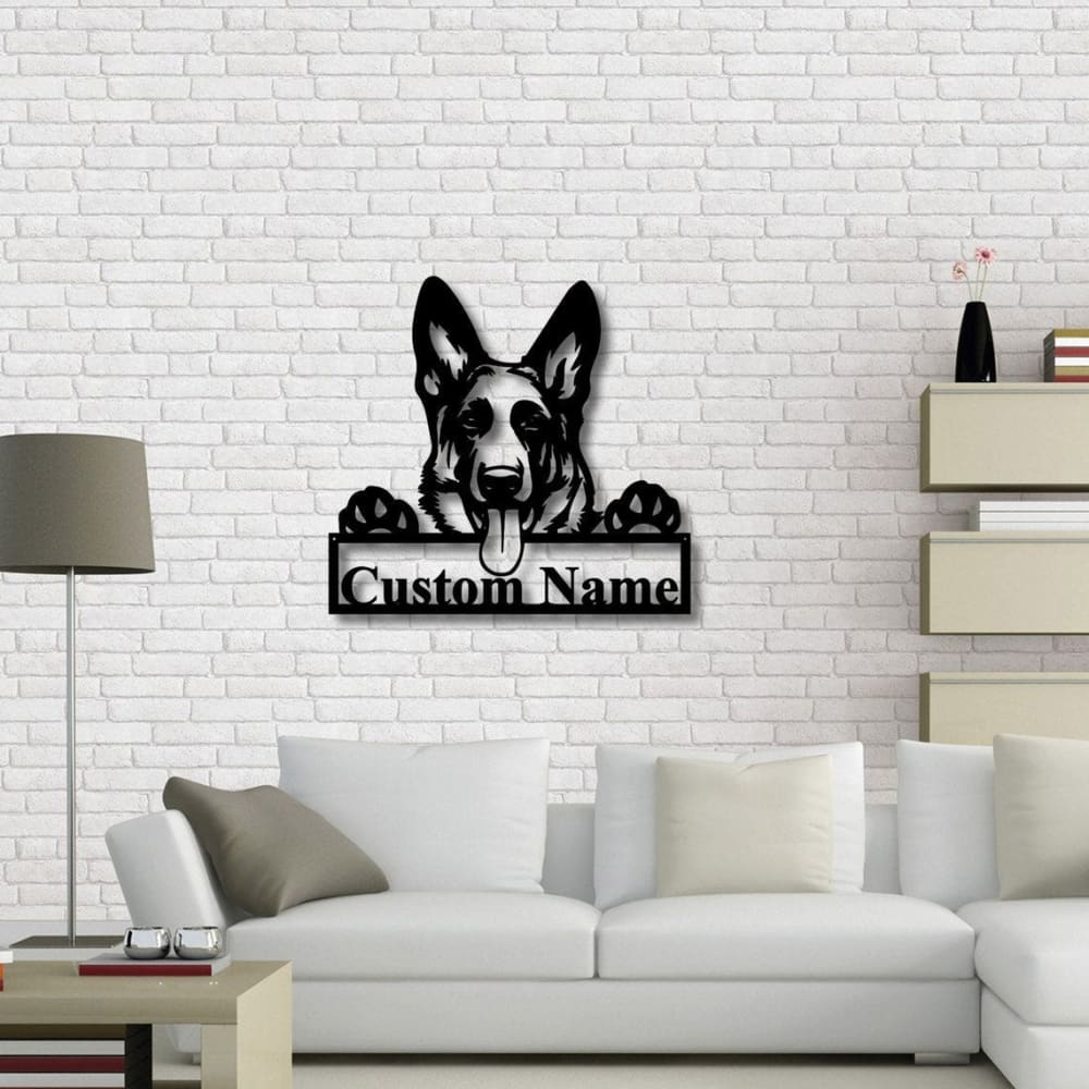 Personalized German Shepherd Dog Cut Metal Sign, Dog Lover Metal Wall Art, Laser Cut Metal Signs