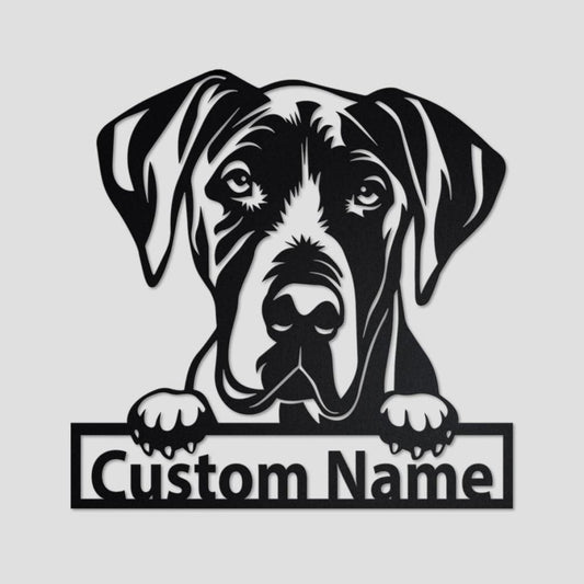 Personalized Great Dane Dog Cut Metal Sign for Dog Lover Metal Wall Art, Laser Cut Metal Signs Great Dane Dog
