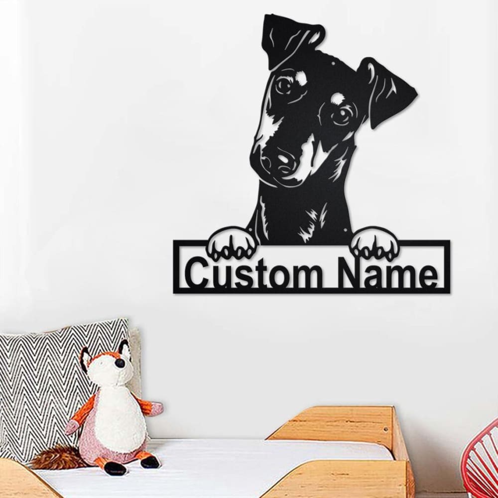 Personalized Manchester Terrier Dog Cut Metal Sign, Dog Lover Custom Metal Wall Art, Laser Cut Metal Signs Terrier Dog