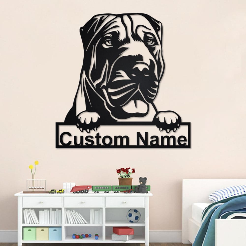 Personalized Shar Pei Dog Metal Sign, Dog Lover Metal Wall Art, Laser Cut Metal Signs Shar Pei Dog