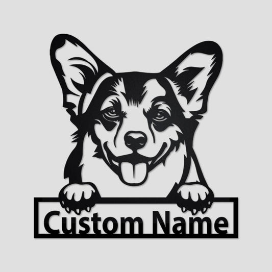 Godmerch- Cut Metal Sign- Personalized Welsh Corgi Cut Metal Sig, Dog Lover Metal Cut Out Signs, Laser Cut Metal Signs