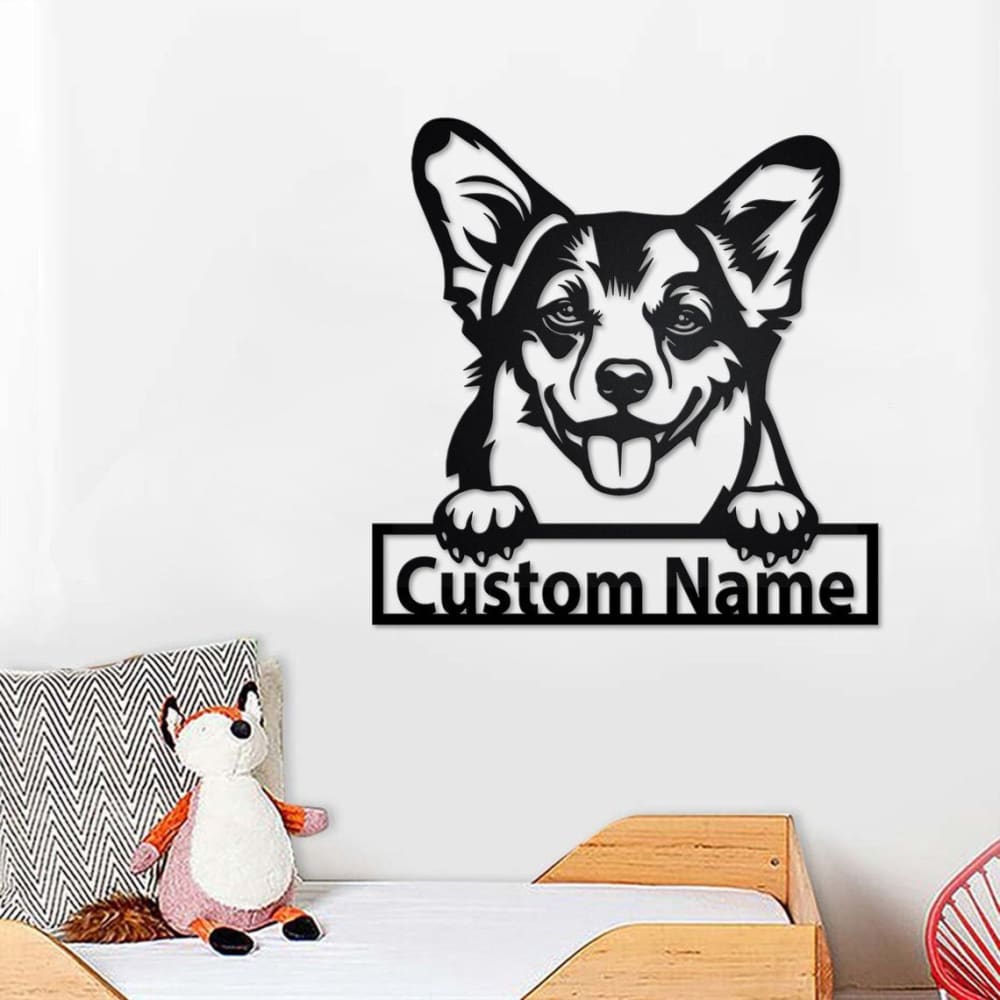 Godmerch- Cut Metal Sign- Personalized Welsh Corgi Cut Metal Sig, Dog Lover Metal Cut Out Signs, Laser Cut Metal Signs