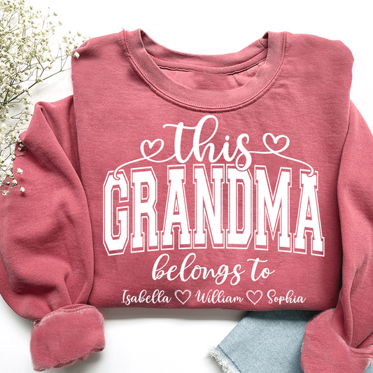 Custom This Grandma Belongs To And Grandkids Sweatshirt