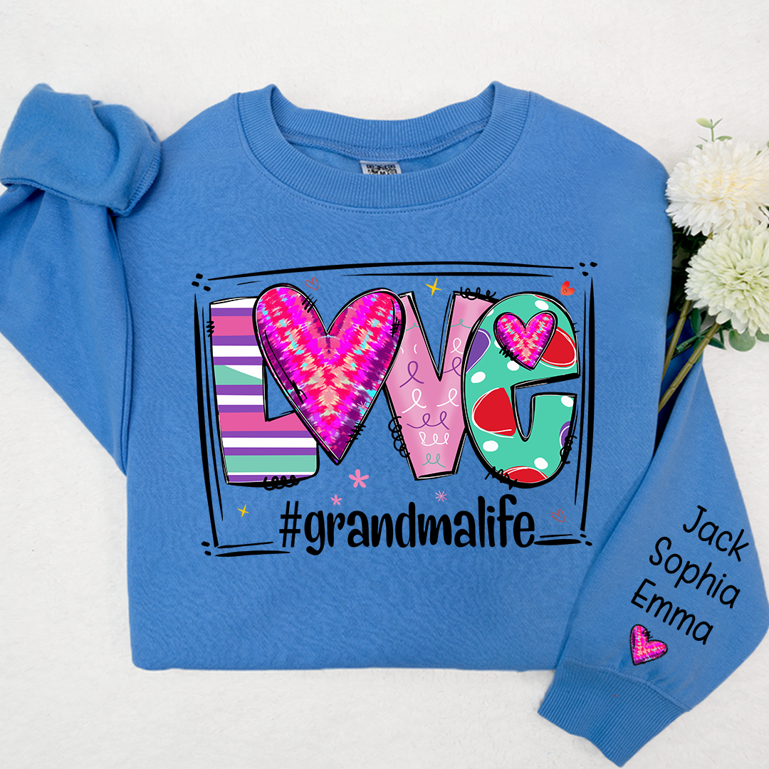 Love grandmalife Valentine's Day Sweatshirt with kids Sweatshirt