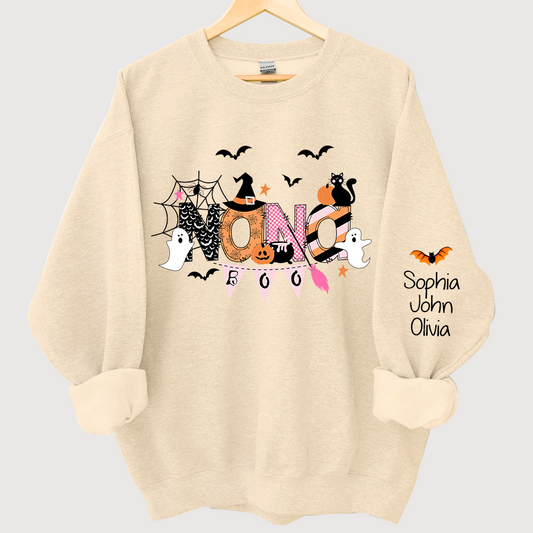 Personalized Nana Halloween Doodle Alphabet Witch Ghost Pumpkin Bat Sweatshirt