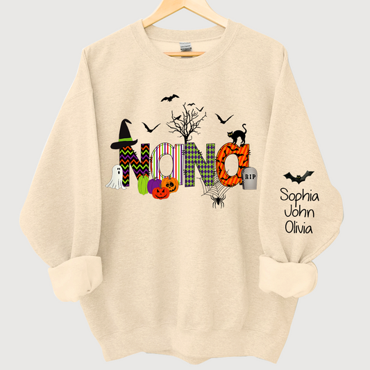 Personalized Halloween Doodle Alphabet Nana Grandma Grandkids Sweatshirt