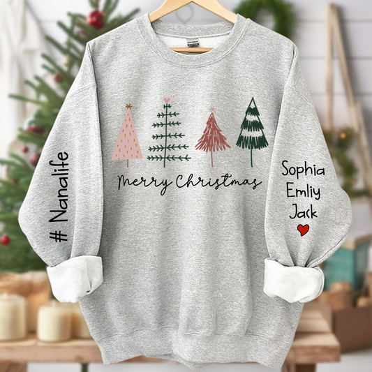 Tree Merry Christmas Nanalife Christmas and Grandkids Sweatshirt