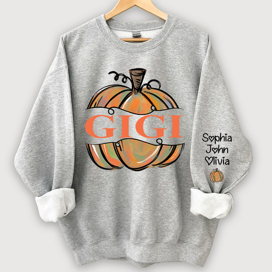 Personalized Gigi Pumpkins Color painted Autumn Sweatshirt