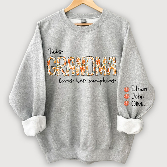 This Grandma Loves her pumpkins Autumn And Grandkids CL01 Sweatshirt