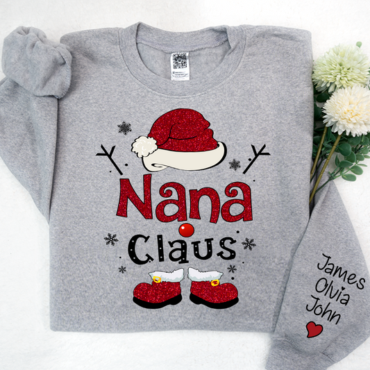 Nana claus Glitter Christmas Gifts Sweatshirt