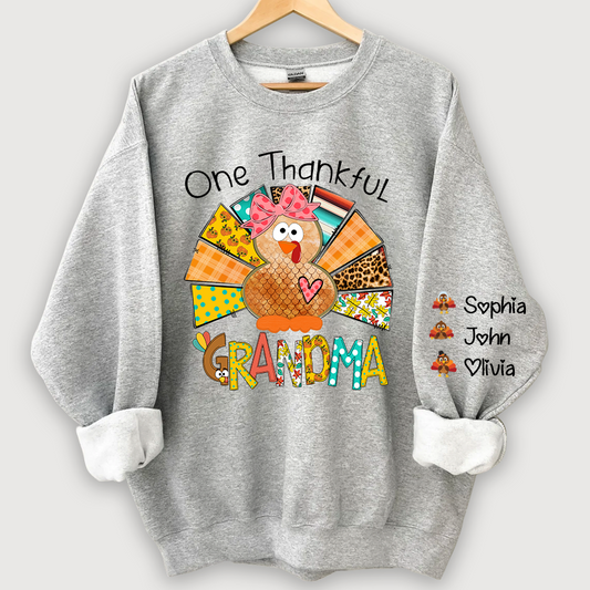 One Thankful Grandma Thanksgiving Turkey Sweatshirt