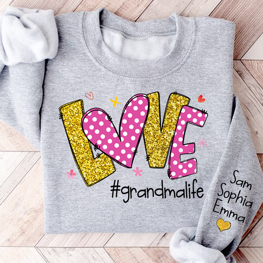 Glitter I Love grandmalife and grandkids Gifts Valentine's Day Sweatshirt