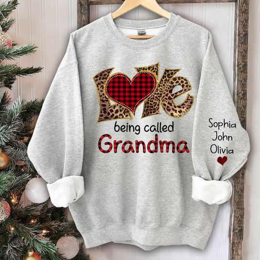Love being called Grandma leopard And Grandkids Sweatshirt