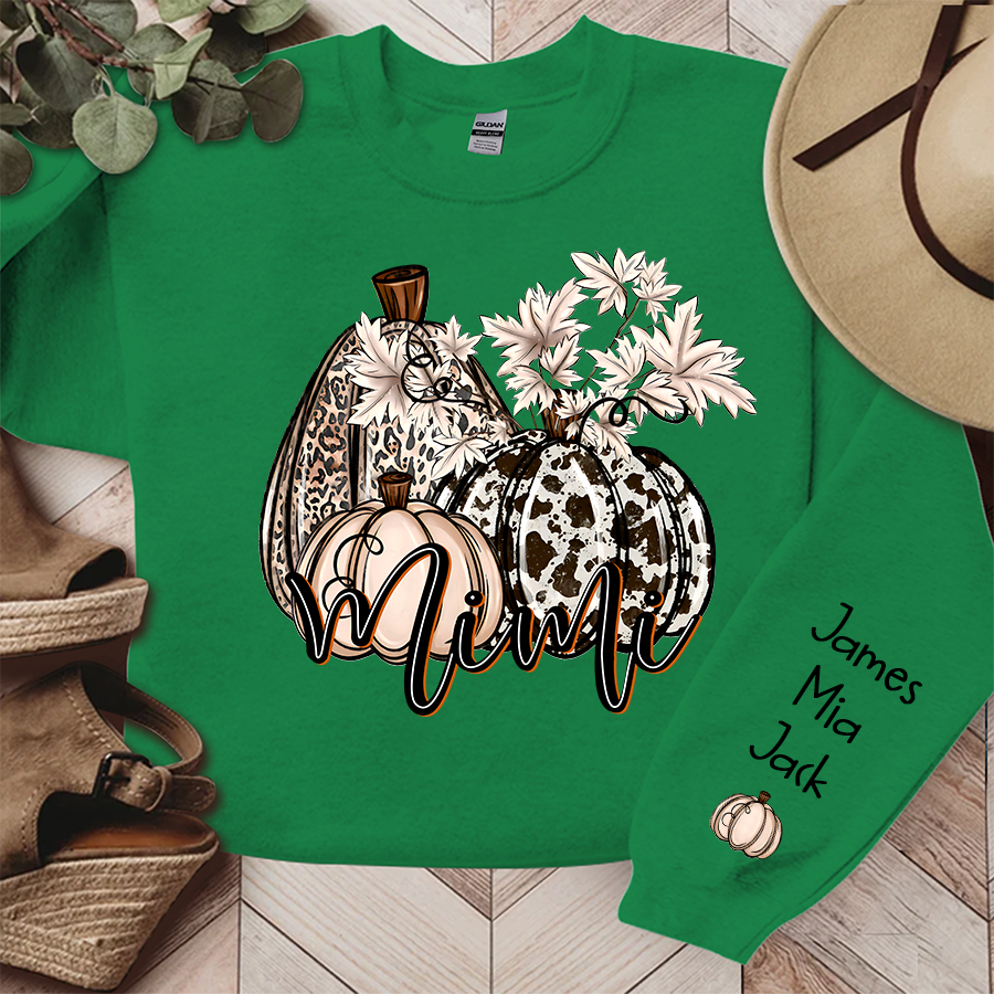 Personalized Mimi, Grandma cowhide pumpkin, Autumn Sweatshirt