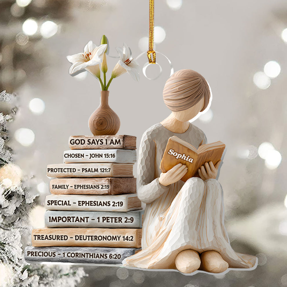 Personalized God Says I Am Ornament 2025, Custom Acrylic Decoration, Inspirational Christian Christmas Gift For Family And Friends Ornament