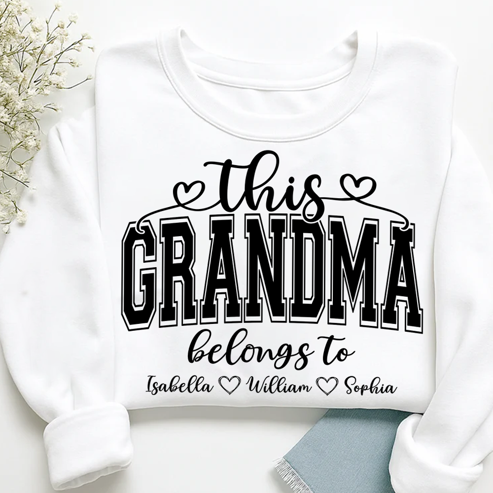 Custom This Grandma Belongs To And Grandkids Sweatshirt