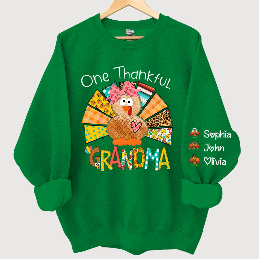 One Thankful Grandma Thanksgiving Turkey Sweatshirt