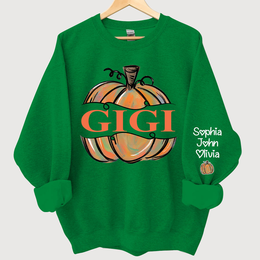 Personalized Gigi Pumpkins Color painted Autumn Sweatshirt
