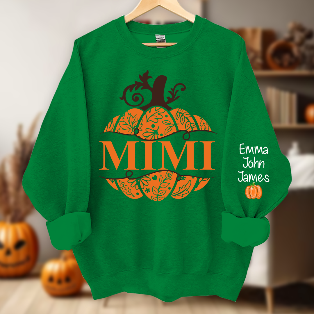 Mimi Pumpkin Wild Flowers And Grandkids Sweatshirt