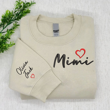 Custom Embroidered Mimi And Grandkids Sweatshirt