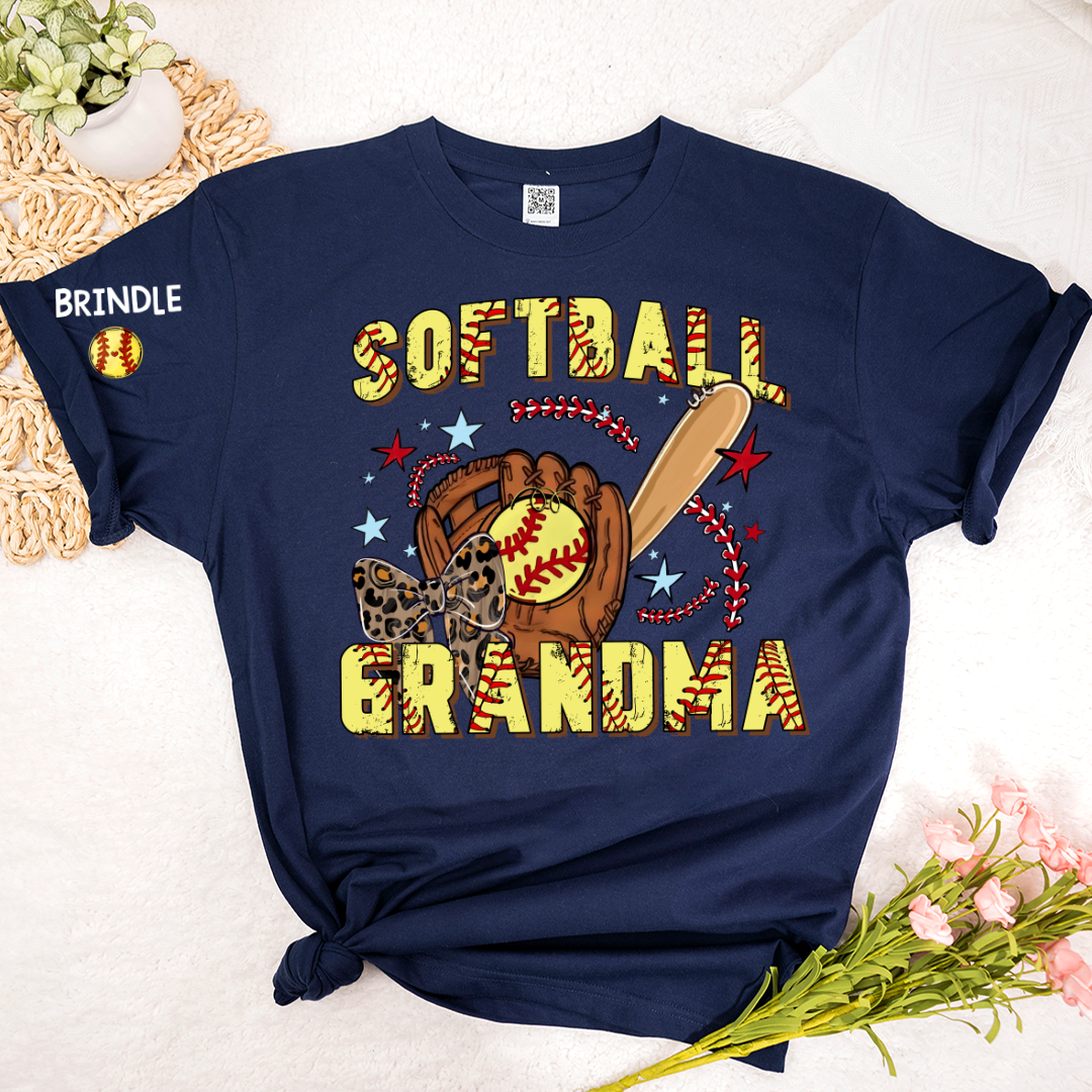 Softball Grandma Game Day, Personalized Grandma and Grandkids Gift For Family T-shirt