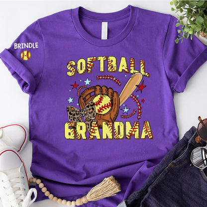 Softball Grandma Game Day, Personalized Grandma and Grandkids Gift For Family T-shirt