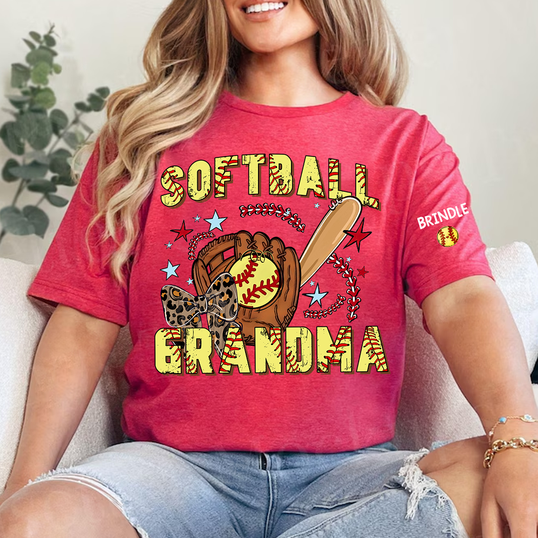 Softball Grandma Game Day, Personalized Grandma and Grandkids Gift For Family T-shirt