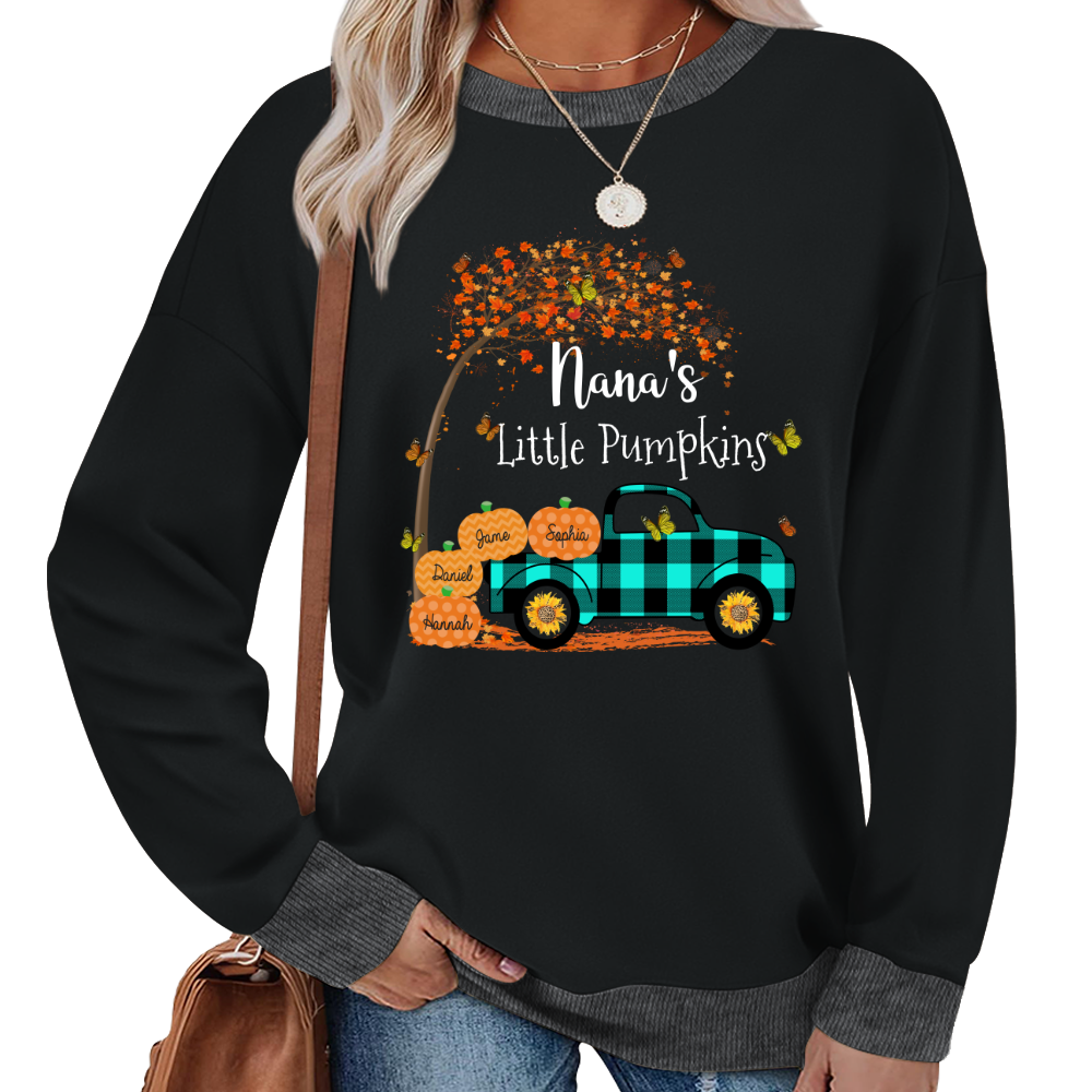 Nana's Little Pumpkins And Grandkids Gift Autumn Sweatshirt