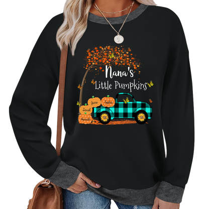 Nana's Little Pumpkins And Grandkids Gift Autumn Sweatshirt