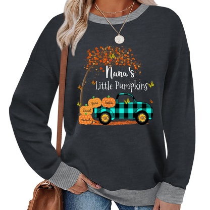 Nana's Little Pumpkins And Grandkids Gift Autumn Sweatshirt