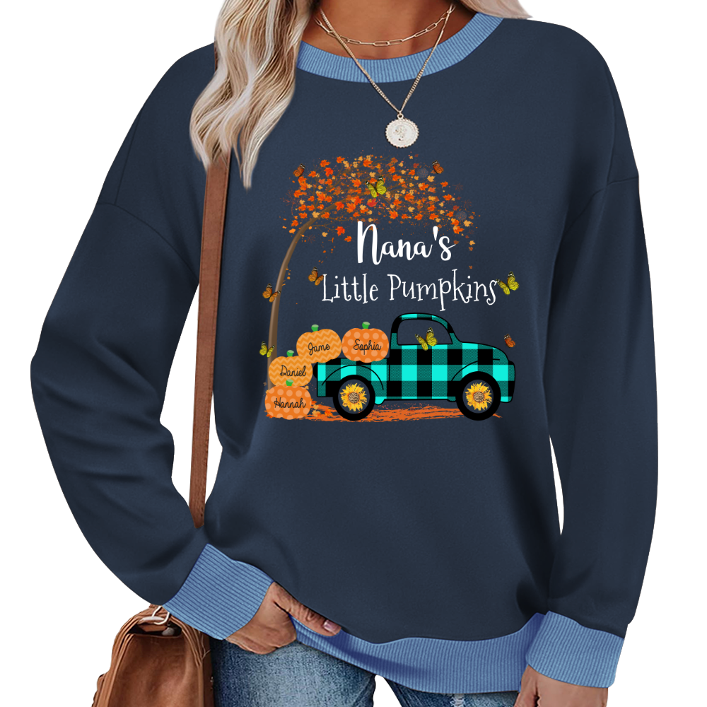 Nana's Little Pumpkins And Grandkids Gift Autumn Sweatshirt