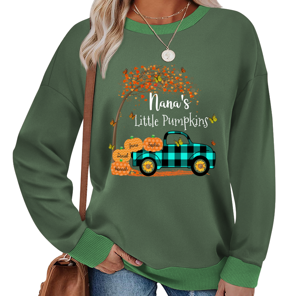 Nana's Little Pumpkins And Grandkids Gift Autumn Sweatshirt