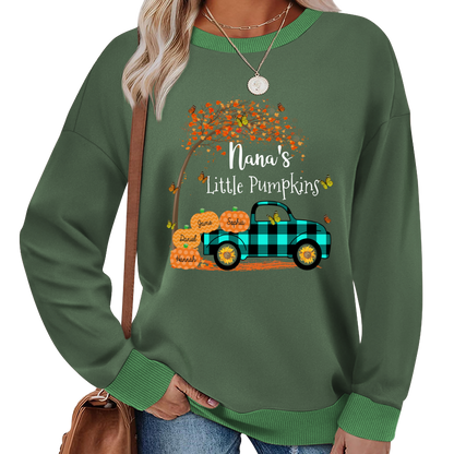 Nana's Little Pumpkins And Grandkids Gift Autumn Sweatshirt