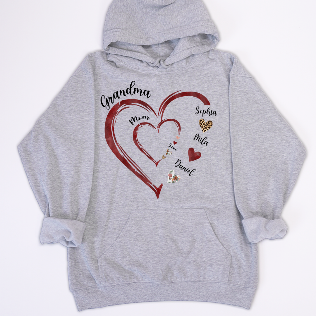Personalized Mom And Grandma Heart Perfect Gift for Christmas Shirt