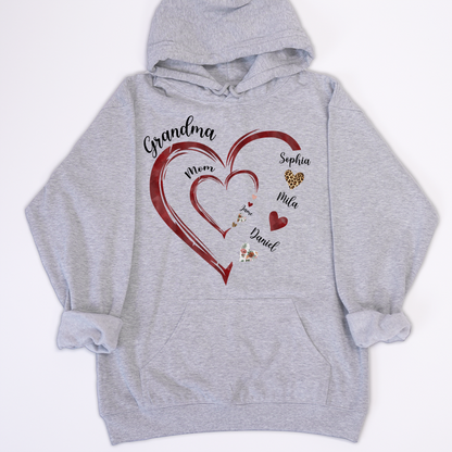 Personalized Mom And Grandma Heart Perfect Gift for Christmas Shirt