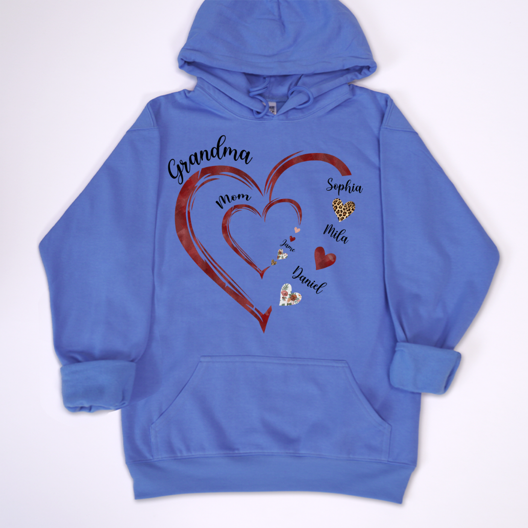Personalized Mom And Grandma Heart Perfect Gift for Christmas Shirt
