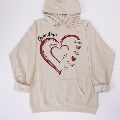 Personalized Mom And Grandma Heart Perfect Gift for Christmas Shirt